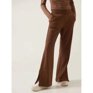 Athleta Brown Wide Leg Pants with ankle split